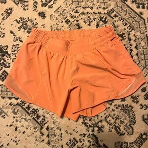 Orange Lululemon Hotty Hot Shorts